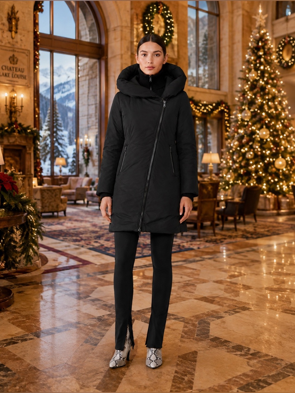 Soia & Kyo Black Down Puffer Coat – Size XS
